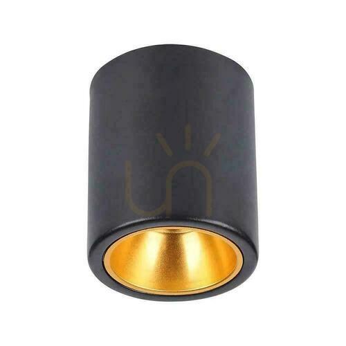 Verifica V-TAC GU10 Tub rotund montat la suprafață Negru+Gold 98x118mm VT-978RD Garanție de 3 ani