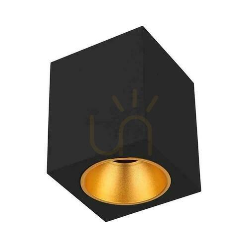Verifica V-TAC GU10 pătrat montare la suprafață negru + auriu 100x100x120cm VT-979SQ 3 ani garanție