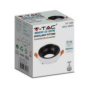 V-TAC GU10 Plasă rotundă încastrată Alb + Negru VT-980RD Garanție de 3 ani small 1