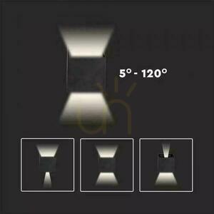 V-TAC 5W Lampă de perete montată pe perete Reglabilă de sus în jos Piața neagră IP65 Bridgelux VT-759-B 3000K 700lm small 8