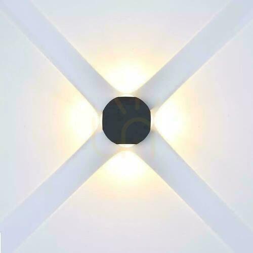 Verifica Lampă de perete V-TAC 4W LED negru rotund IP65 VT-834-B 4000K 428lm.
