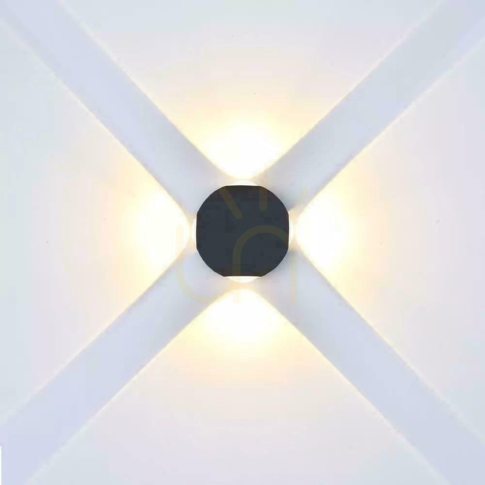 Vedere Lampă de perete V-TAC 4W LED negru rotund IP65 VT-834-B 4000K 428lm. Lampă de perete V-TAC 4W LED negru rotund IP65 VT-834-B 4000K 428lm.