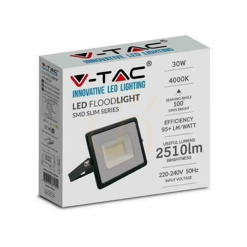 Verifica V-TAC 30W SMD E-Series LED proiector negru VT-4031 4000K 2510lm.