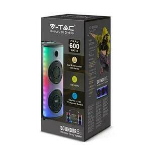 V-TAC Difuzor portabil 600W Microfon Telecomandă BT USB TF FM AUX TWS KARAOKE VT-6000W. small 4