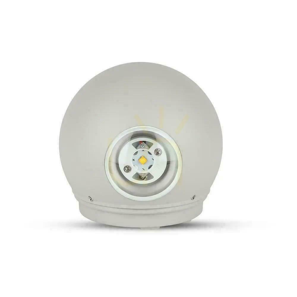 Vedere Lampă de perete V-TAC 4W LED gri rotund IP65 VT-836 3000K 450lm. Lampă de perete V-TAC 4W LED gri rotund IP65 VT-836 3000K 450lm.