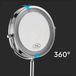 V-TAC Oglindă portabilă 3W LED baie machiaj 4xAAA fi.17CM crom VT-7572 6400K 30lm small 8