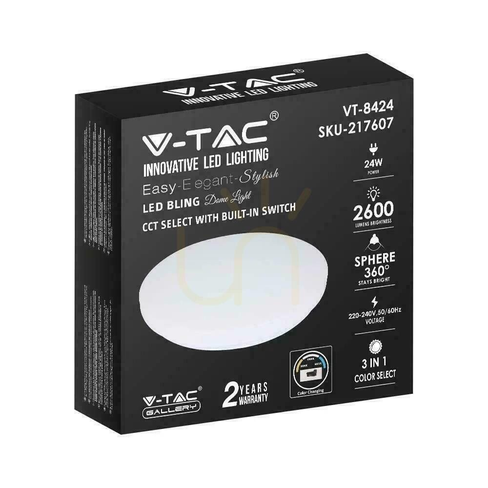 previzualizare Plafond V-TAC 24W Milky CCT Schimbare de culoare fi.350 VT-8424 3000K-6400K 2600lm Plafond V-TAC 24W Milky CCT Schimbare de culoare fi.350 VT-8424 3000K-6400K 2600lm