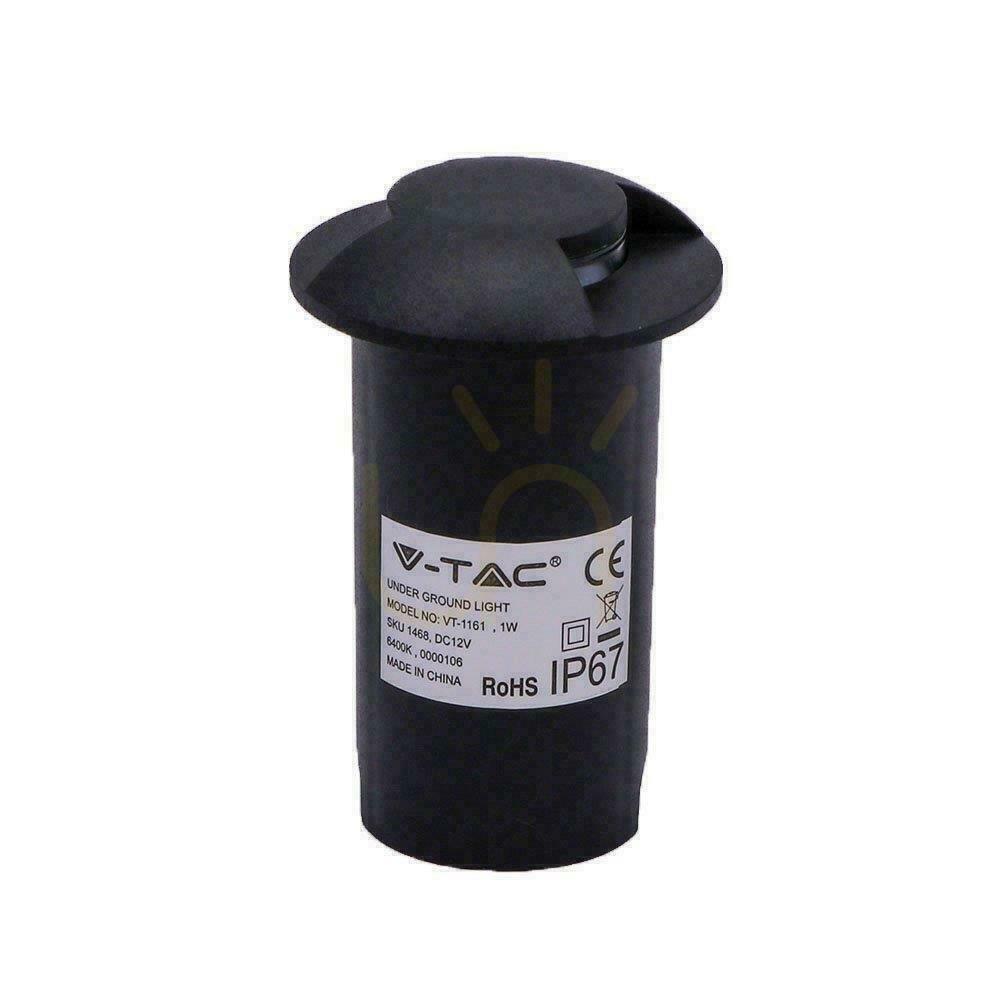 Vedere Grădină montată pe sol, plafon 1W LED negru 2 fețe IP67 V-TAC VT-1161-B 6500K 10lm Grădină montată pe sol, plafon 1W LED negru 2 fețe IP67 V-TAC VT-1161-B 6500K 10lm