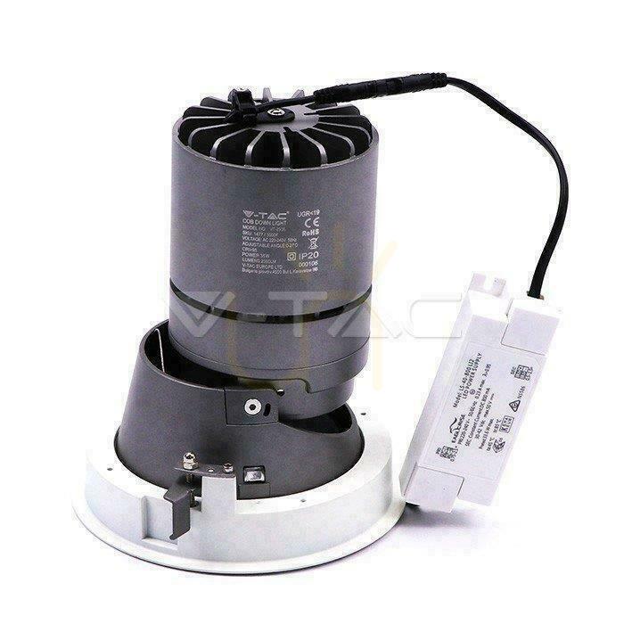 Vedere LED Downlight V-TAC 35W COB CREE CRI95+ UGR19 24st VT-2936 3000K 2300lm 5 ani garanție LED Downlight V-TAC 35W COB CREE CRI95+ UGR19 24st VT-2936 3000K 2300lm 5 ani garanție