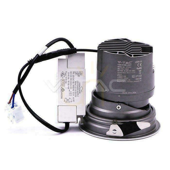 Spectacol LED Downlight V-TAC 35W COB CREE CRI95+ UGR19 24st VT-2936 3000K 2300lm 5 ani garanție LED Downlight V-TAC 35W COB CREE CRI95+ UGR19 24st VT-2936 3000K 2300lm 5 ani garanție
