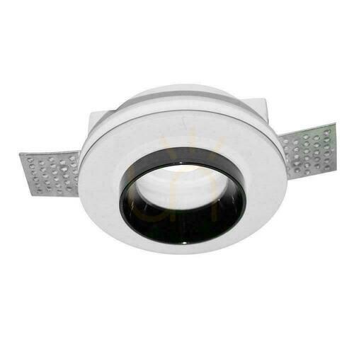 Verifica Corp de iluminat încastrat V-TAC VT-866-BRD GU10 din gips, alb cu inel negru, 100 mm