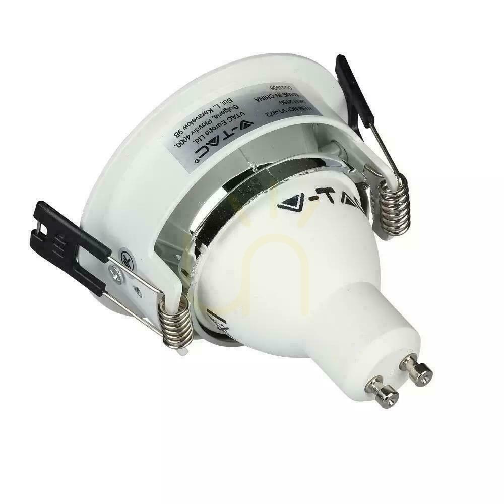 Spectacol V-TAC GU10 Eylet încastrat alb / crom rotund VT-872-WC Garanție de 3 ani V-TAC GU10 Eylet încastrat alb / crom rotund VT-872-WC Garanție de 3 ani
