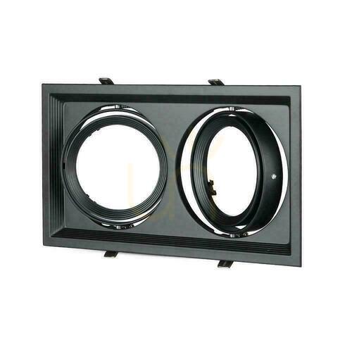 Verifica Corp de iluminat încastrat pentru tavan 2xAR111 G53 negru V-TAC VT-7222