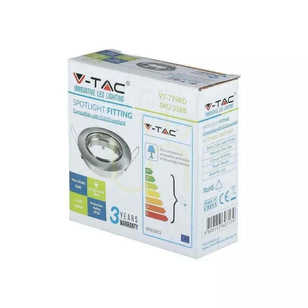 Spectacol Mesh V-TAC GU10 Round Movable Satin VT-779-SN-RD Mesh V-TAC GU10 Round Movable Satin VT-779-SN-RD