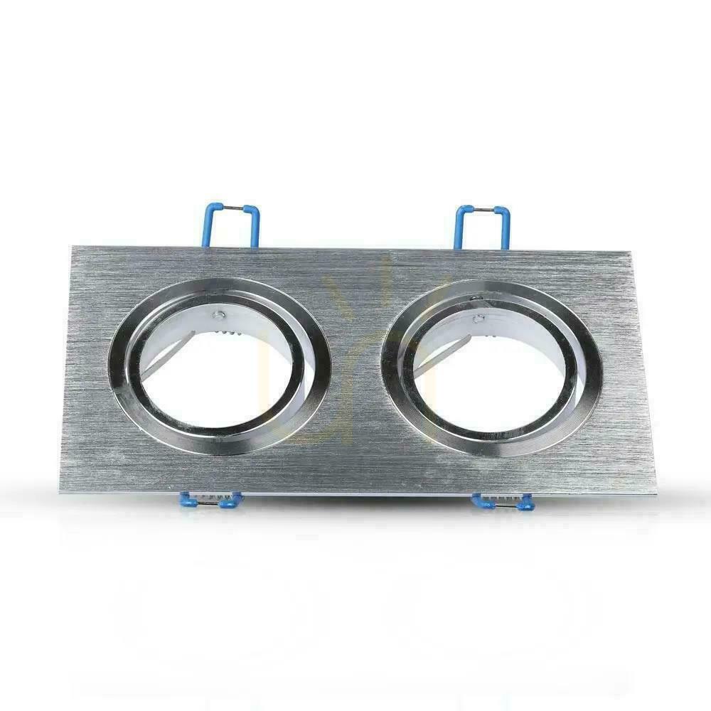 Spectacol V-TAC Plasă din aluminiu turnat 2xGU10 pătrat aluminiu periat VT-783SQ-AB V-TAC Plasă din aluminiu turnat 2xGU10 pătrat aluminiu periat VT-783SQ-AB