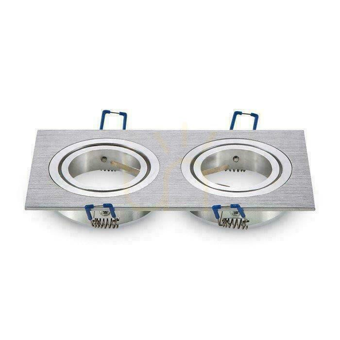 Verifica V-TAC Plasă din aluminiu turnat 2xGU10 pătrat aluminiu periat VT-783SQ-AB V-TAC Plasă din aluminiu turnat 2xGU10 pătrat aluminiu periat VT-783SQ-AB