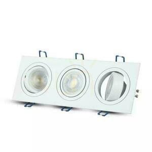 Ramă triplă încastrată V-TAC VT-784SQ-WH 3×GU10 albă small 2