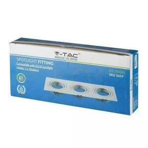 Ramă triplă încastrată V-TAC VT-784SQ-WH 3×GU10 albă small 3