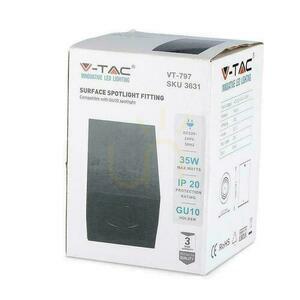 V-TAC Aluminiu GU10 Cub pătrat montare la suprafață negru 142x100x100 VT-797-B. small 3