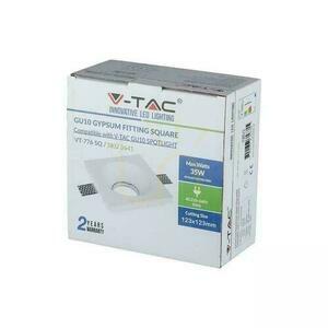 V-TAC GIPS GU10 Plasă rotundă încastrată 120x120 alb VT-776SQ small 2