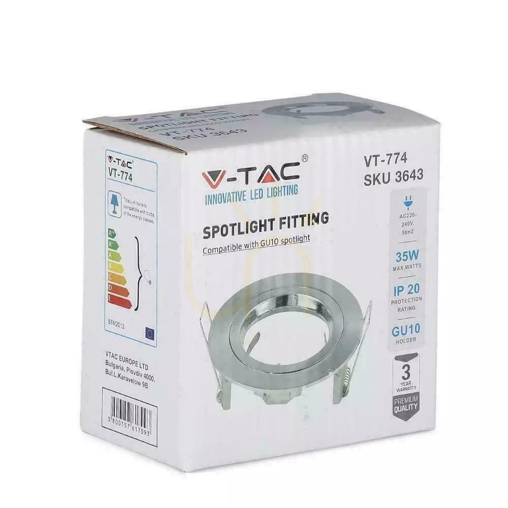 Spectacol Mesh V-TAC aluminiu turnat GU10 rotund satinat VT-774-SN Mesh V-TAC aluminiu turnat GU10 rotund satinat VT-774-SN