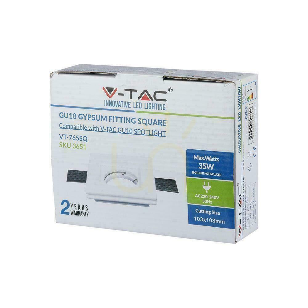 Afişa Mesh V-TAC GIPS GU10 pătrat încastrat 100x100x30 alb VT-765 Mesh V-TAC GIPS GU10 pătrat încastrat 100x100x30 alb VT-765