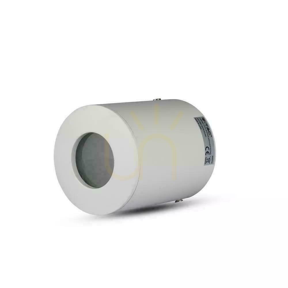 Vedere V-TAC GU10 Corp de iluminat cu tub rotund montat la suprafață cu sticlă Alb IP54 82x101 VT-711 3 ani garanție V-TAC GU10 Corp de iluminat cu tub rotund montat la suprafață cu sticlă Alb IP54 82x101 VT-711 3 ani garanție