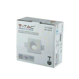 V-TAC GIPS GU10 Plasă rotundă încastrată 120x120 alb VT-714 small 3