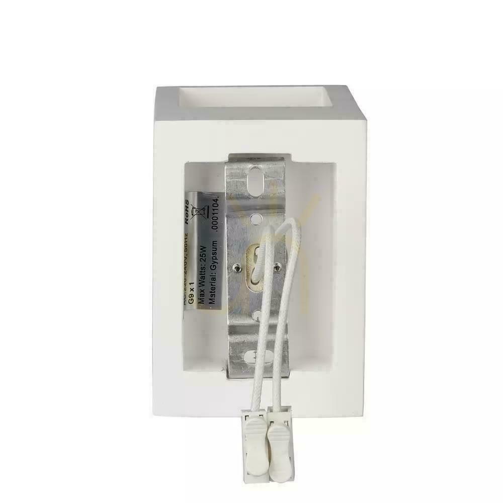 Afişa Lampă de perete Square GIPS G9 White V-TAC VT-858SQ Garanție de 3 ani. Lampă de perete Square GIPS G9 White V-TAC VT-858SQ Garanție de 3 ani.