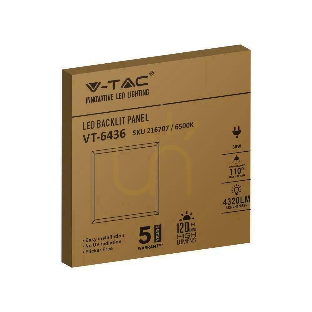 previzualizare V-TAC 36W 600x600 LED Backlight Panel 33mm 120Lm/W VT-6436 4000K 4320lm 5 ani garanție V-TAC 36W 600x600 LED Backlight Panel 33mm 120Lm/W VT-6436 4000K 4320lm 5 ani garanție