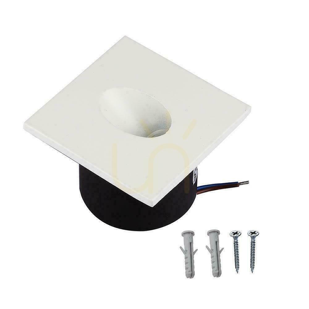 Spectacol Corp de iluminat pentru scări 3W LED V-TAC pătrat alb 230V VT-1109 4000K 270lm Corp de iluminat pentru scări 3W LED V-TAC pătrat alb 230V VT-1109 4000K 270lm