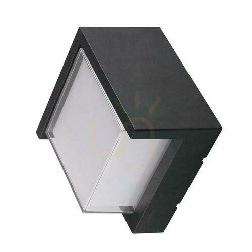 Verifica V-TAC 12W LED corp de iluminat de perete IP65 negru pătrat VT-827 3000K 1160lm