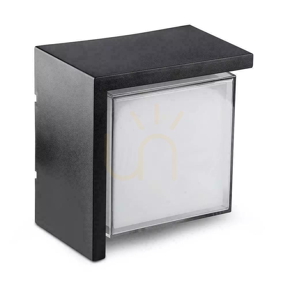 Vedere V-TAC 12W LED corp de iluminat de perete IP65 Black Square VT-827 4000K 1160lm V-TAC 12W LED corp de iluminat de perete IP65 Black Square VT-827 4000K 1160lm