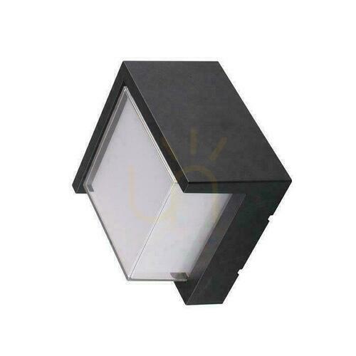 Verifica V-TAC 7W LED Wall Luminaire Black Square IP65 VT-831 3000K 670lm