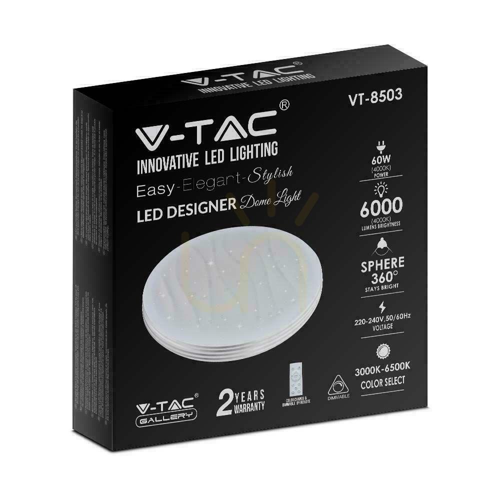 Afişa V-TAC 60W LED Pilot CCT plafon plafon fi.500 Stele și valuri VT-8503 3000K-6500K 4000lm V-TAC 60W LED Pilot CCT plafon plafon fi.500 Stele și valuri VT-8503 3000K-6500K 4000lm