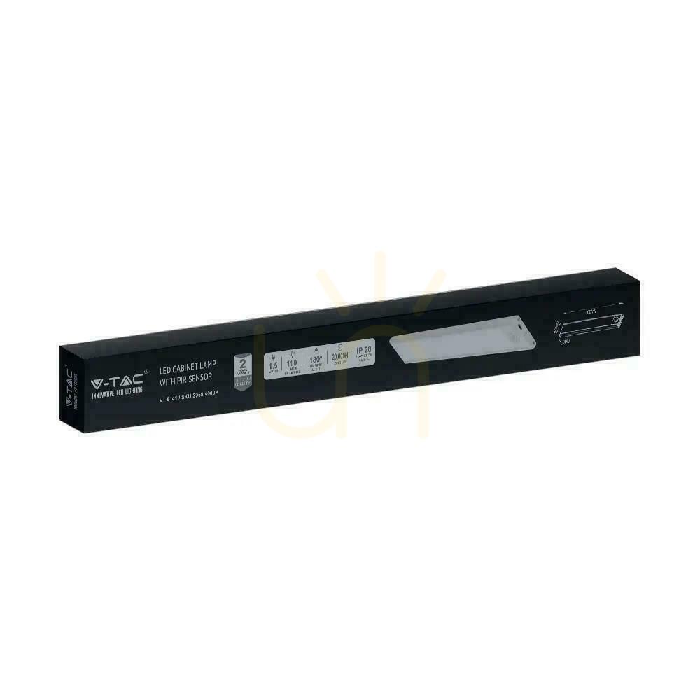 Spectacol V-TAC 1.5W LED sub corp de iluminat argint senzor de mișcare încărcare USB 30cm VT-814 4000K 110lm V-TAC 1.5W LED sub corp de iluminat argint senzor de mișcare încărcare USB 30cm VT-814 4000K 110lm