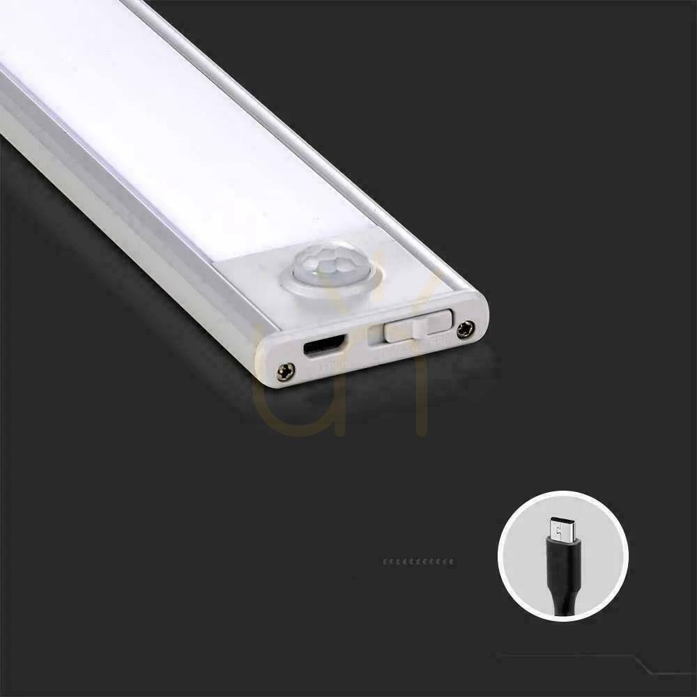 previzualizare V-TAC 2W LED sub corp de iluminat argint senzor de mișcare încărcare USB 40cm VT-8142 3000K 160lm V-TAC 2W LED sub corp de iluminat argint senzor de mișcare încărcare USB 40cm VT-8142 3000K 160lm