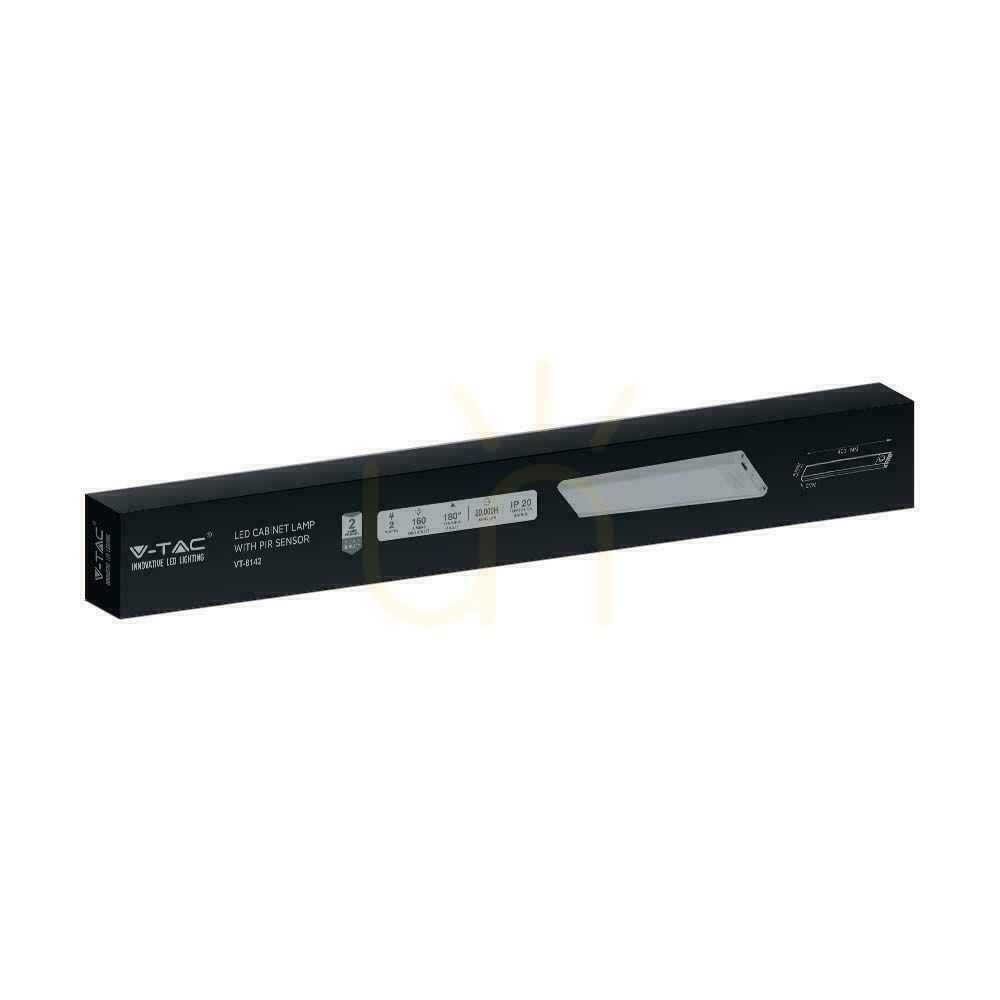 Spectacol V-TAC 2W LED sub corp de iluminat argint senzor de mișcare încărcare USB 40cm VT-8142 3000K 160lm V-TAC 2W LED sub corp de iluminat argint senzor de mișcare încărcare USB 40cm VT-8142 3000K 160lm