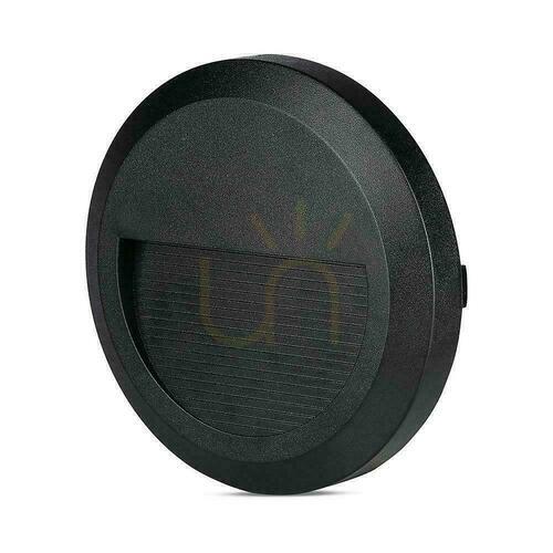 Verifica 2W LED V-TAC Corp de iluminat pentru scări Negru rotund 230V IP65 VT-1142 4000K 80lm