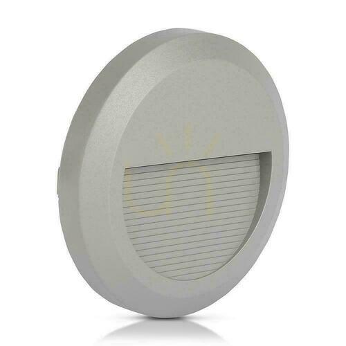 Verifica 2W LED V-TAC Gri Lumina rotundă pentru scări 230V IP65 VT-1142 3000K 80lm
