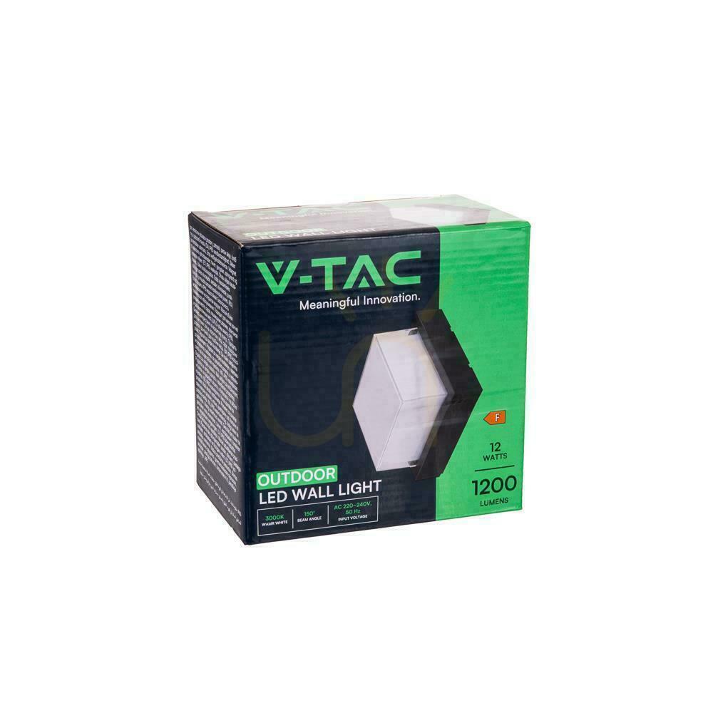 Afişa V-TAC 12W LED corp de iluminat IP65 negru pătrat VT-828 3000K 1200lm V-TAC 12W LED corp de iluminat IP65 negru pătrat VT-828 3000K 1200lm