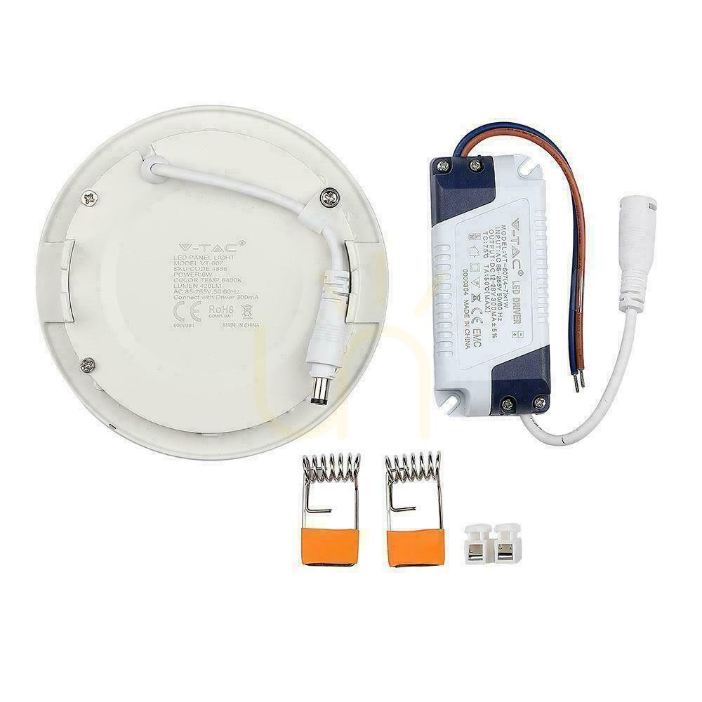 Afişa Panou LED V-TAC Premium Downlight 6W rotund fi120 VT-607 4000K 490lm Panou LED V-TAC Premium Downlight 6W rotund fi120 VT-607 4000K 490lm