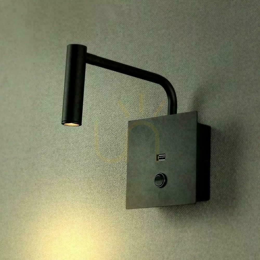 Vedere Corp LED V-TAC 3W Lampă de perete Hotel Pat Comutator USB Negru COB CREE VT-2943 3000K 150lm 3 ani garanție Corp LED V-TAC 3W Lampă de perete Hotel Pat Comutator USB Negru COB CREE VT-2943 3000K 150lm 3 ani garanție