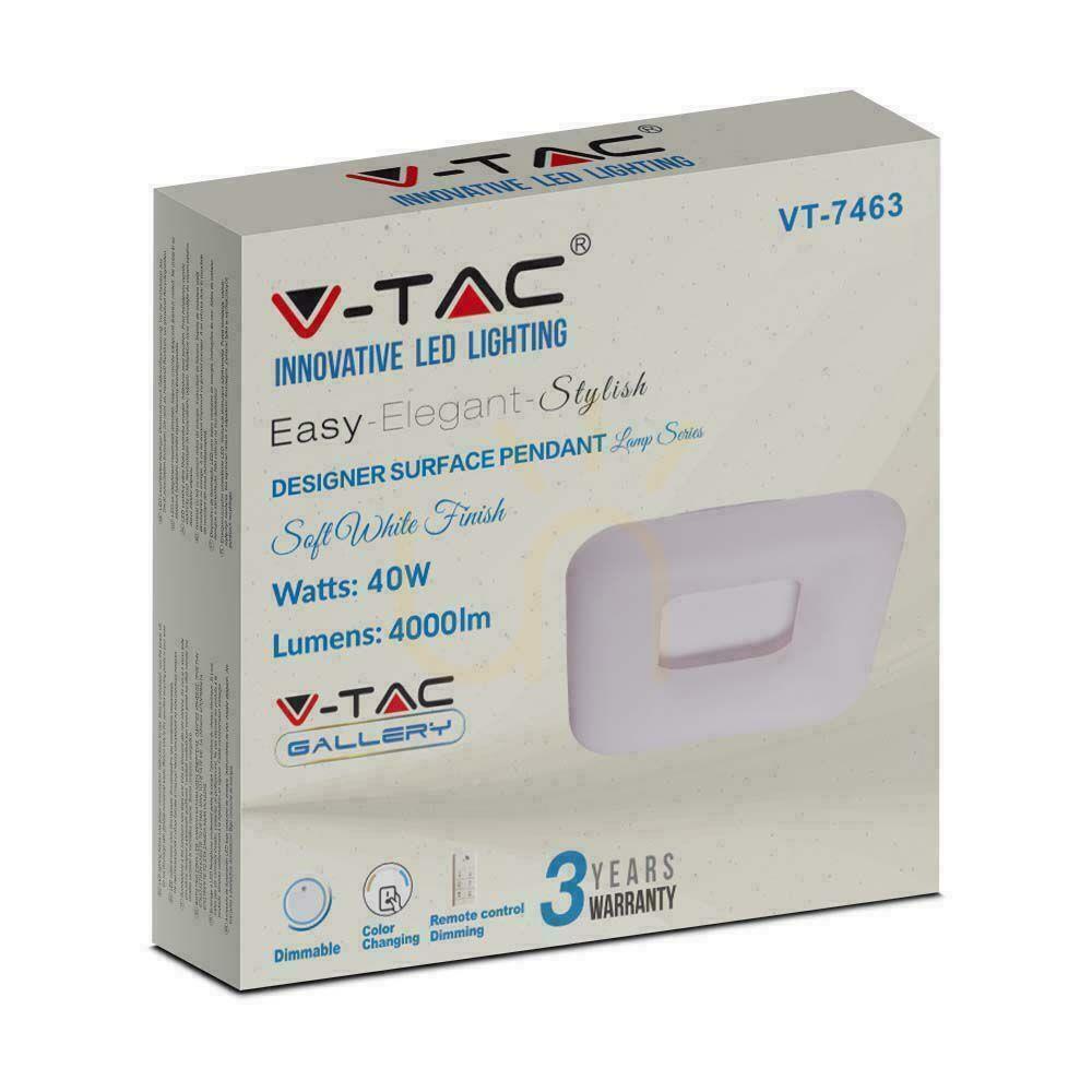 Spectacol LED V-TAC 40W Plafon Luminaire Square Color Change 46x46cm Dimmable White VT-7463 2700K-6400K 4000lm 3 ani garanție LED V-TAC 40W Plafon Luminaire Square Color Change 46x46cm Dimmable White VT-7463 2700K-6400K 4000lm 3 ani garanție