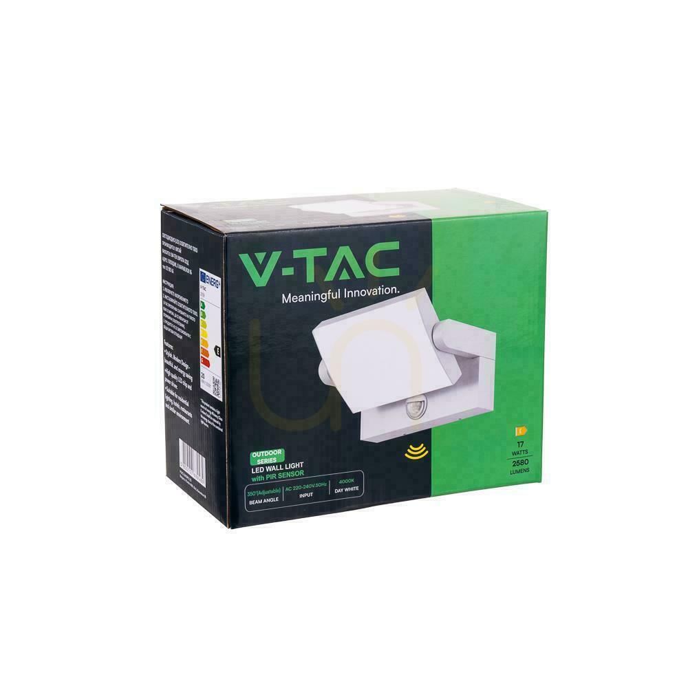 Verifica V-TAC 17W LED proiector fațadă corp de iluminat senzor de mișcare alb IP65 VT-11020S 4000K 2520lm. V-TAC 17W LED proiector fațadă corp de iluminat senzor de mișcare alb IP65 VT-11020S 4000K 2520lm.