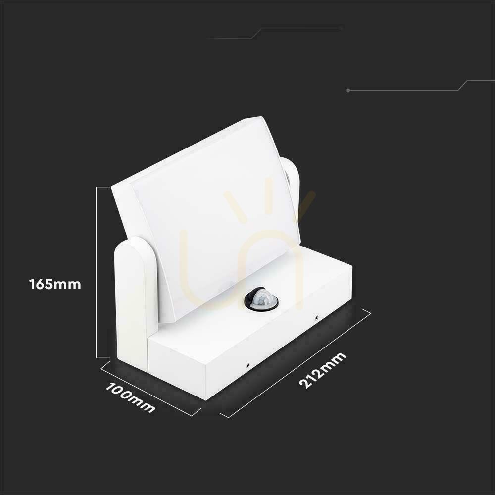 Vedere V-TAC 17W LED proiector fațadă corp de iluminat senzor de mișcare alb IP65 VT-11020S 4000K 2520lm. V-TAC 17W LED proiector fațadă corp de iluminat senzor de mișcare alb IP65 VT-11020S 4000K 2520lm.