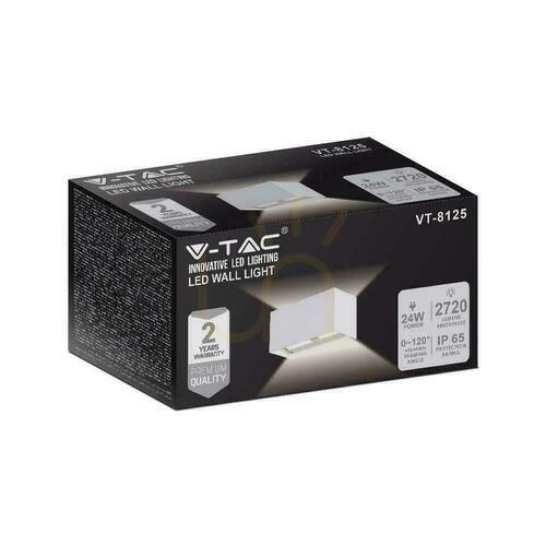 Verifica Aplică LED de exterior albă V-TAC VT-8125, 24 W, 3000 K, 2720 lm