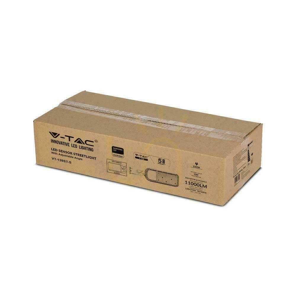Spectacol V-TAC SAMSUNG CHIP LED corp de iluminat stradal cu control și senzor de lumină 150W 120Lm/W VT-169ST-S 6500K 16500lm 5 ani garanție V-TAC SAMSUNG CHIP LED corp de iluminat stradal cu control și senzor de lumină 150W 120Lm/W VT-169ST-S 6500K 16500lm 5 ani garanție