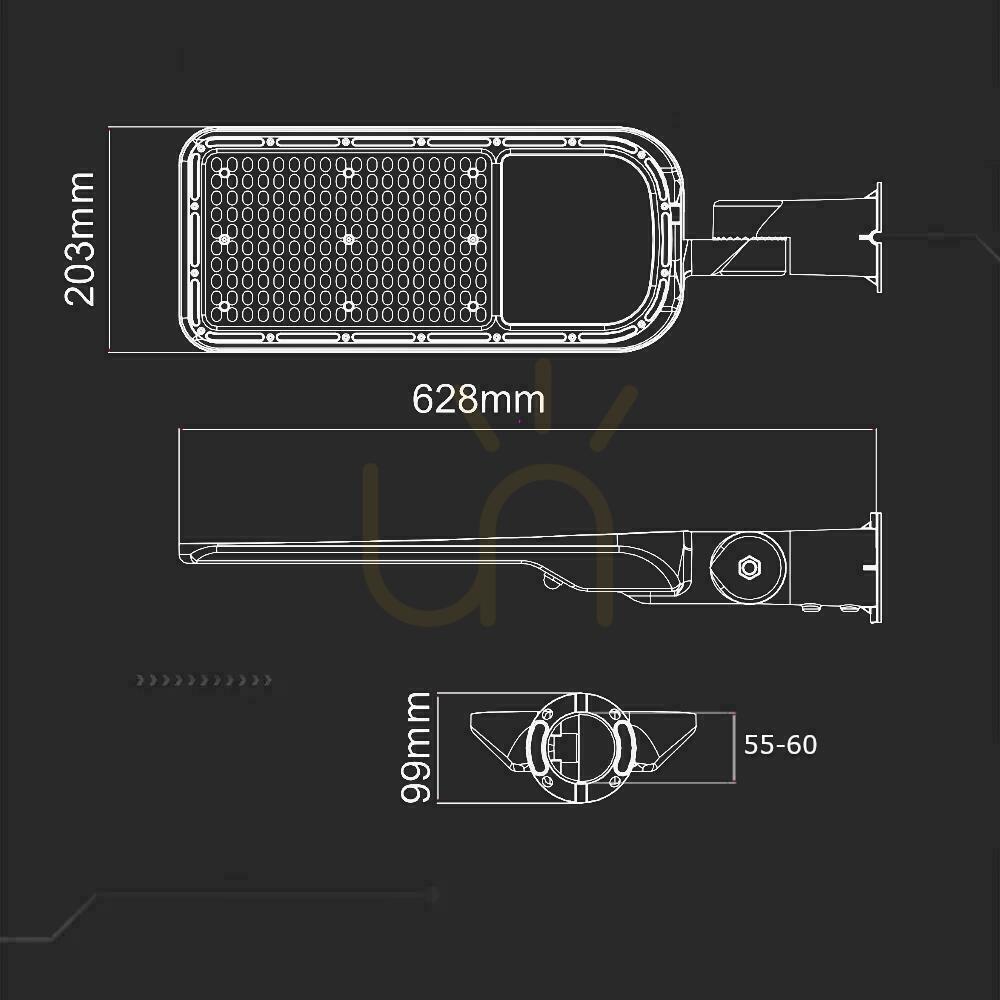 Spectacol V-TAC SAMSUNG CHIP LED corp de iluminat stradal cu control și senzor de lumină 150W 120Lm/W VT-169ST-S 6500K 16500lm 5 ani garanție V-TAC SAMSUNG CHIP LED corp de iluminat stradal cu control și senzor de lumină 150W 120Lm/W VT-169ST-S 6500K 16500lm 5 ani garanție