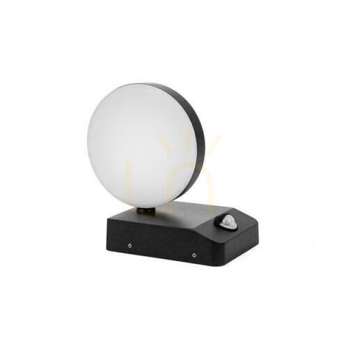 Verifica Proiector fațadă corp de iluminat V-TAC 17W LED senzor de mișcare rotund negru IP65 VT-11020S 3000K 2520lm